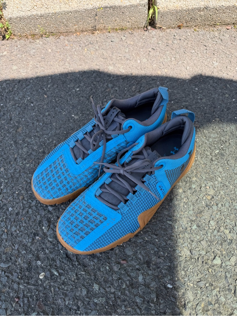 Under Armour Tribase Reign 6 Blue and Brown Men's Athletic Shoes